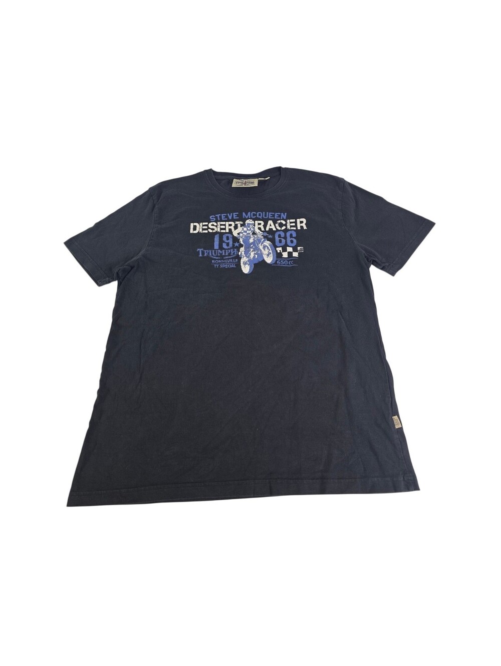 Steve McQueen Triumph "Desert Racer" , 1966 T-Shirt Graphic Print Black Size XL